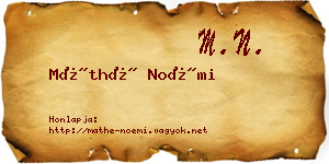 Máthé Noémi névjegykártya