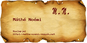 Máthé Noémi névjegykártya